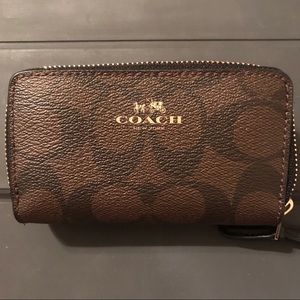 COACH Small Double Zip Coin Case/Card Wallet